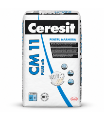 Adeziv alb Ceresit CM 11 Plus pentru marmura si piatra naturala, 25 kg